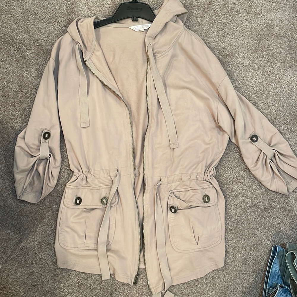 Vintage, beige, Northern reflections, jacket, trenchcoat style. Says xl fits m/L